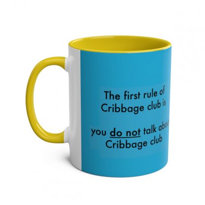 Cribbage mug blue. Cribbage club, two-tone, 11oz - Image 22