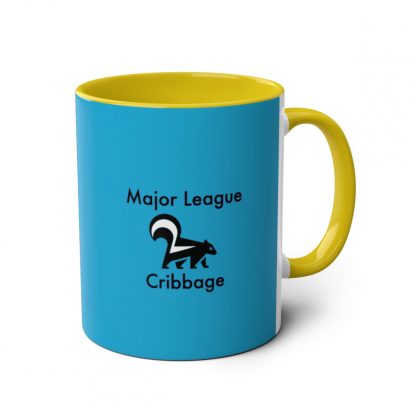 Cribbage mug blue. Cribbage club, two-tone, 11oz - Image 25