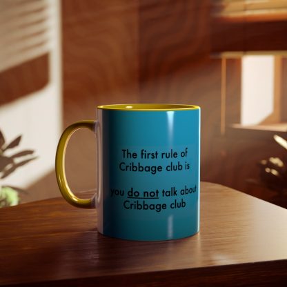 Cribbage mug blue. Cribbage club, two-tone, 11oz - Image 28
