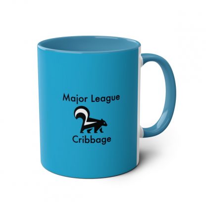 Cribbage mug blue. Cribbage club, two-tone, 11oz - Image 5