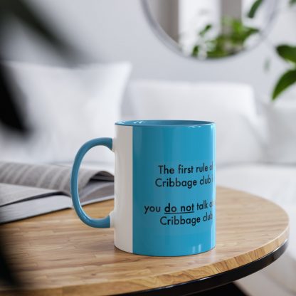 Cribbage mug blue. Cribbage club, two-tone, 11oz - Image 7