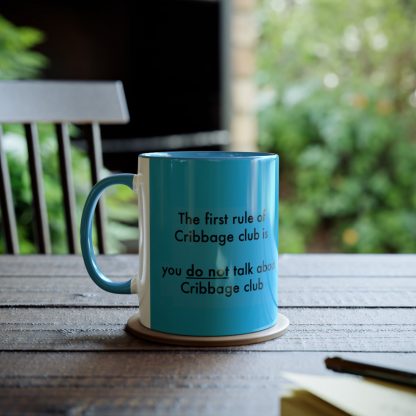 Cribbage mug blue. Cribbage club, two-tone, 11oz - Image 9