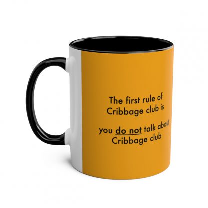 Cribbage mug orange. Cribbage club, two-tone, 11oz
