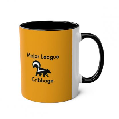 Cribbage mug orange. Cribbage club, two-tone, 11oz - Image 4