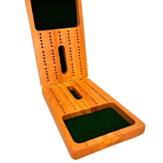 Folding wooden luxury cribbage board